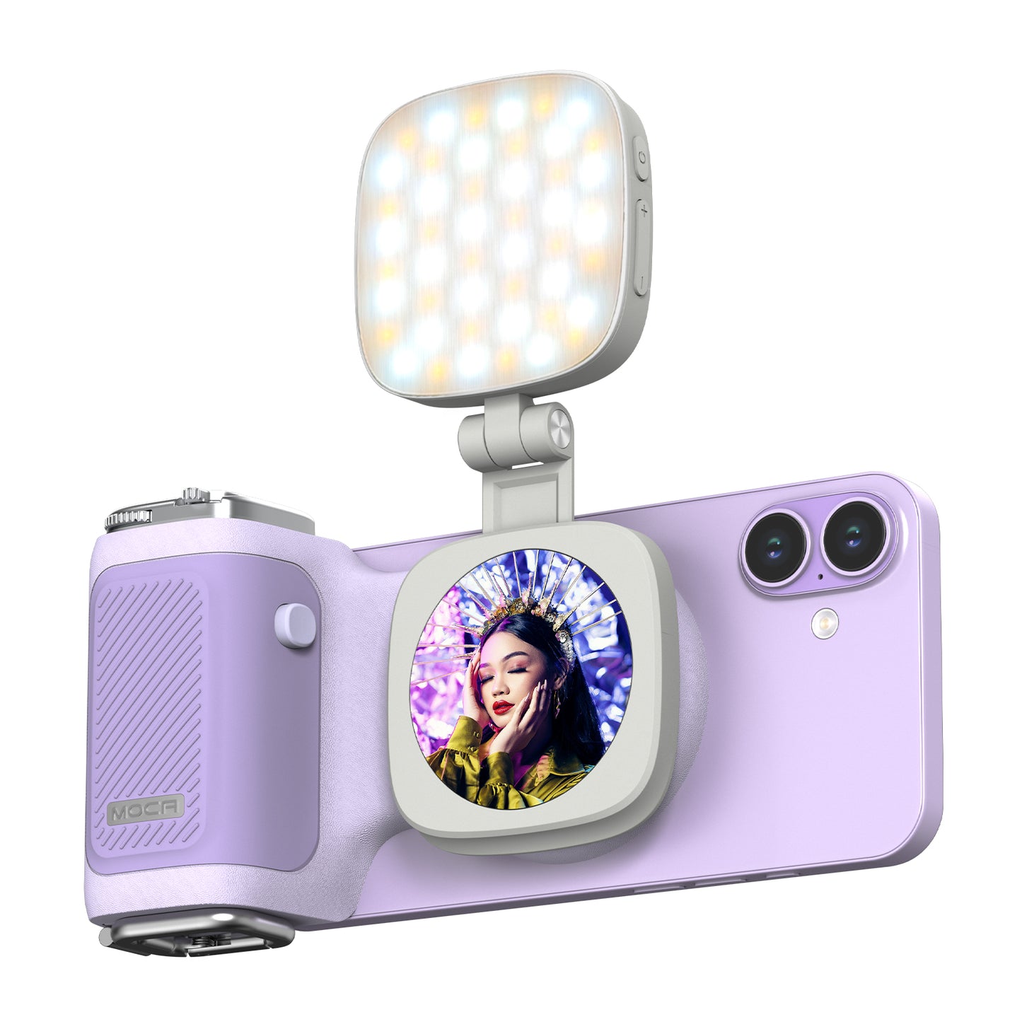 Comitok-Moca Phone Grip Handle for iOS 26+, Control Camera Switching & Focus, Compatible with Magnetic Phones, Portable & Easy Storage