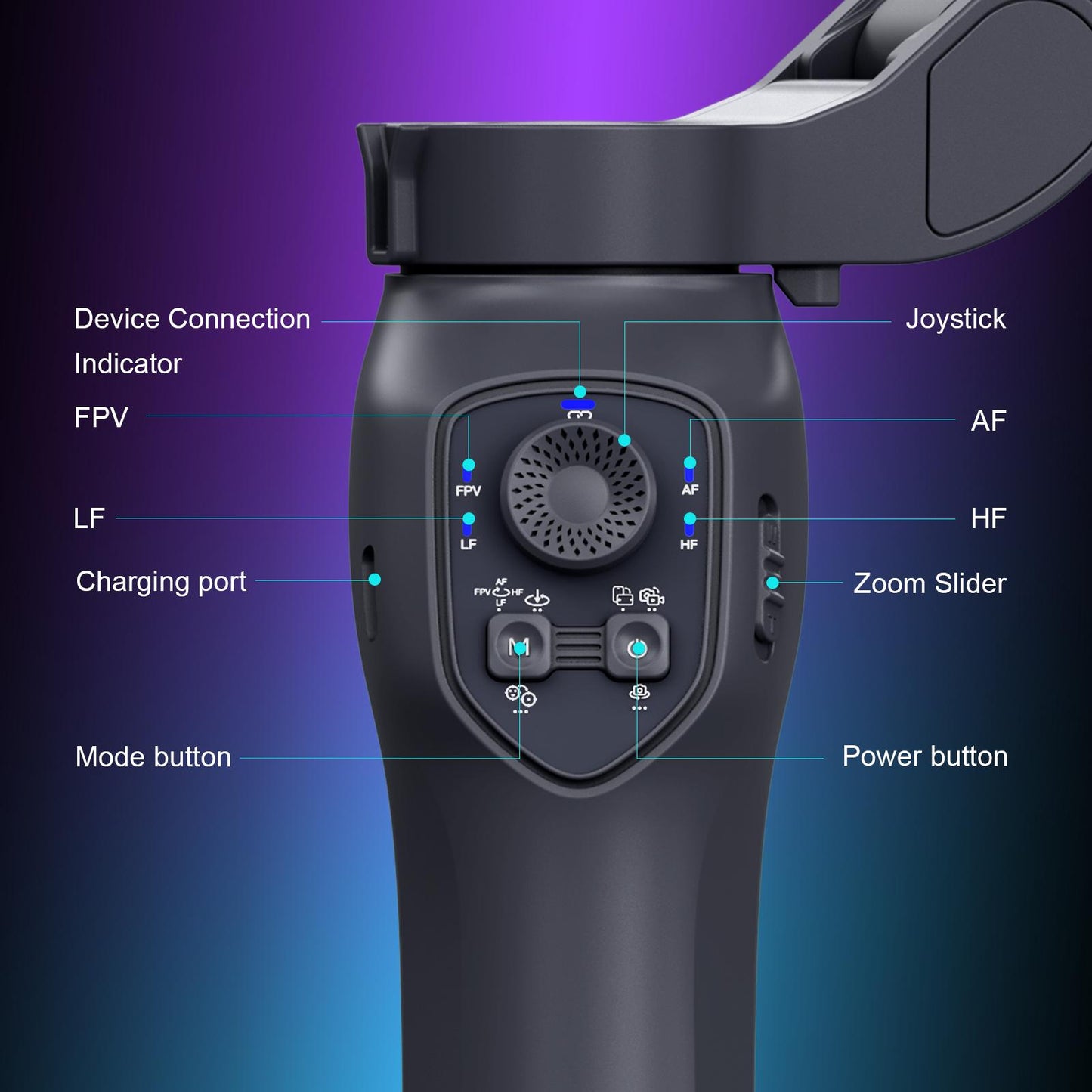 Comitok L7C Pro AI Tracking&RGB LED Light, Gimbal Stabilizer for TikTokers/Youtubers, Handheld Phone Gimbal with Magnetic AI Active Tracking, Foldable Phone Stabilizer for Video Recording, for iPhone& Android, Vlogging