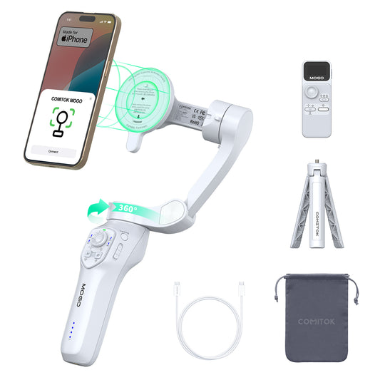 Gimbal Stabilizer Only For iPhone, Adjustable 360 Degree Ai Tracking By Native Camera, Portable Magnetic Cellphone Gimbal For Video Recording And Filming, Vlogging Kit, Tripod Remote, Selfie Accessories